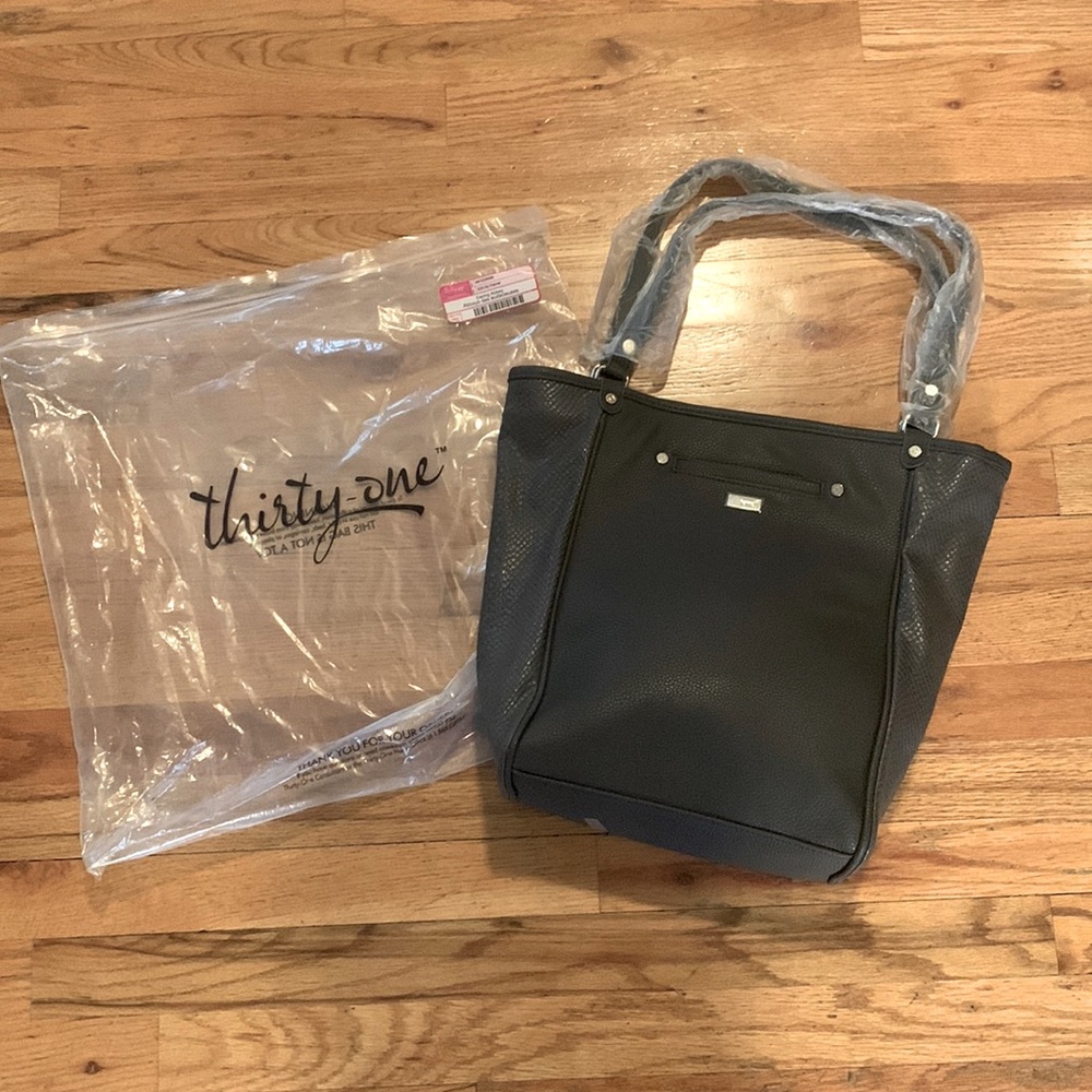 Jewell by Thirty One Daring Abby Purse New in package City Charcoal Pebble